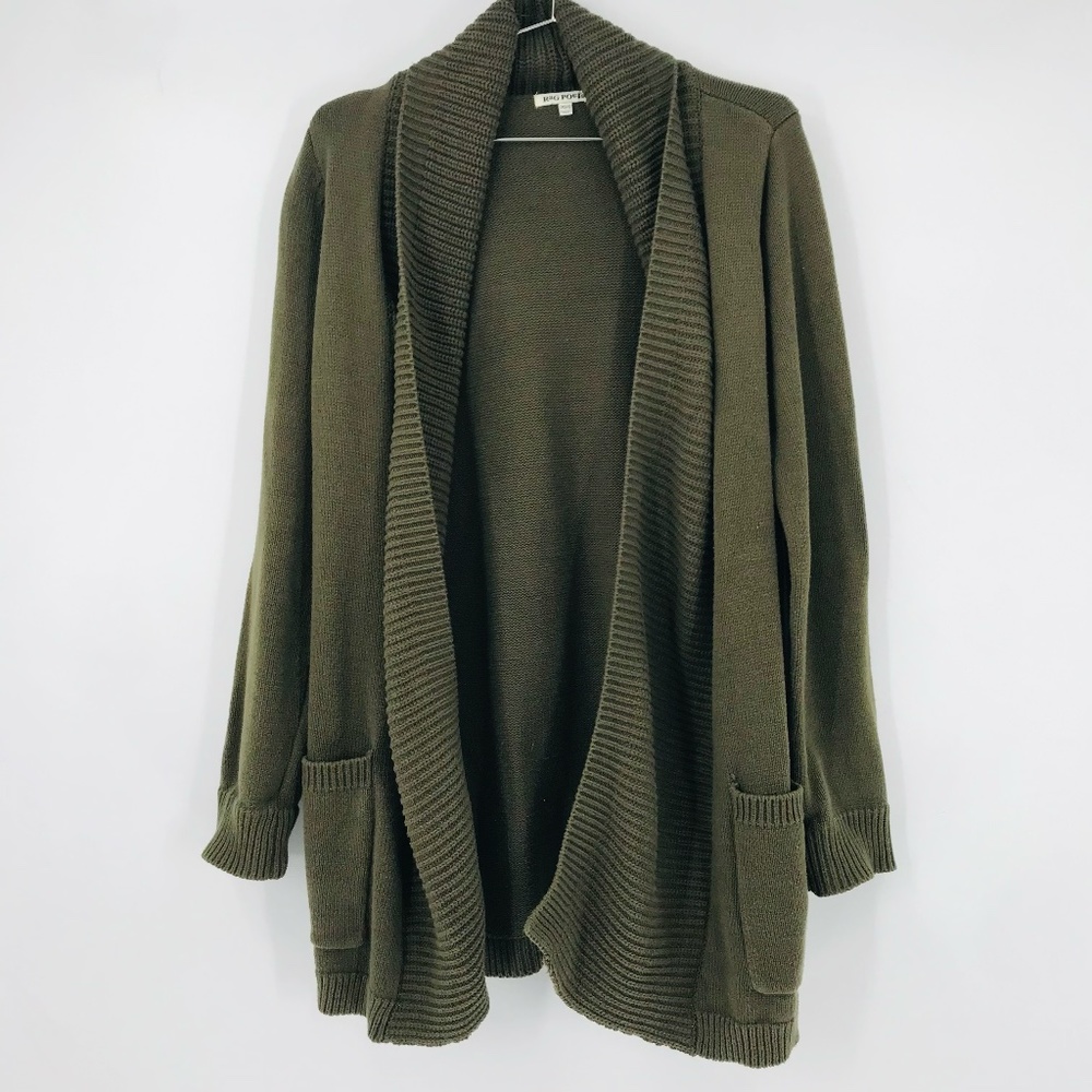 Rag Poets open Front Cardigan Dark Green Size Small